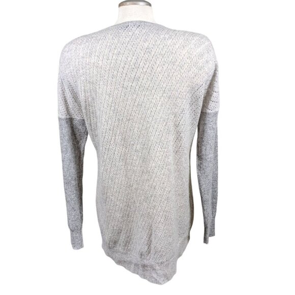 Womens Cashmere Sweater Size Medium Gray Mixed Knit Pullover Lightweight Raffi - Picture 3 of 5
